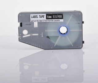 6mm のケーブル ID プリンターのための銀製のラベル メーカー テープ 20M.p 接触カセット テープ