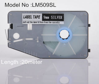 9mm のケーブルの同一証明のための銀製のラベル メーカー テープ 20M コマーシャル
